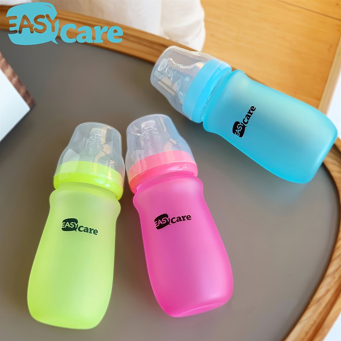 6pcs Easycare Wide Neck Glass Baby Bottles 8.4oz Spill-Proof Sippy Cups for Gifts