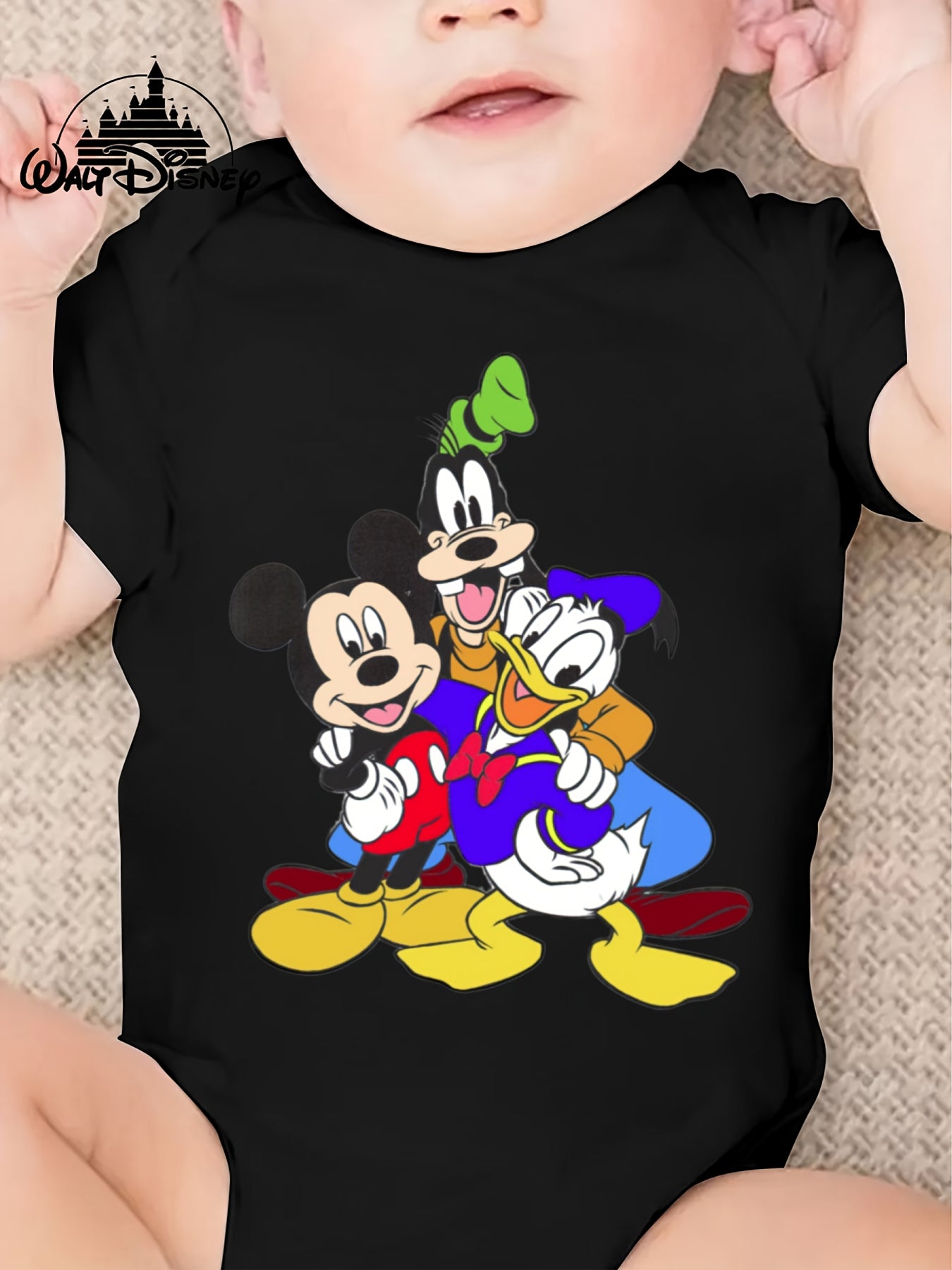 Disney Baby Short Sleeve Crawling Onesie Cute Triangle Print for Outdoor Fun 0-3 Years