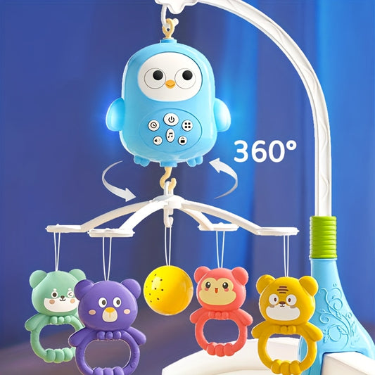 Space Themed Portable Animal Clip On Baby Crib Mobile With Music And Lights For Nursery