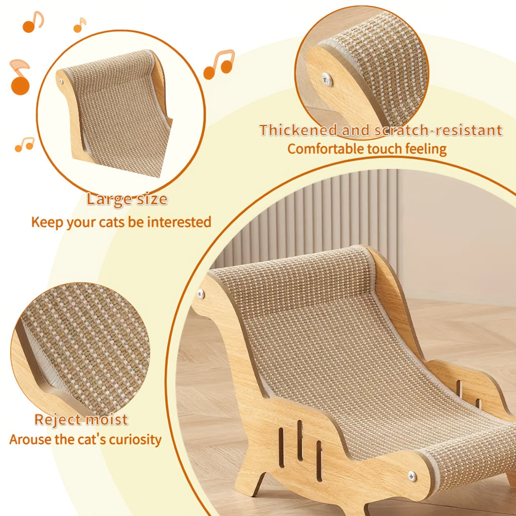 Extra Large Durable Cat Scratching Board Lounge Chair Made with Sisal for Indoor Cats