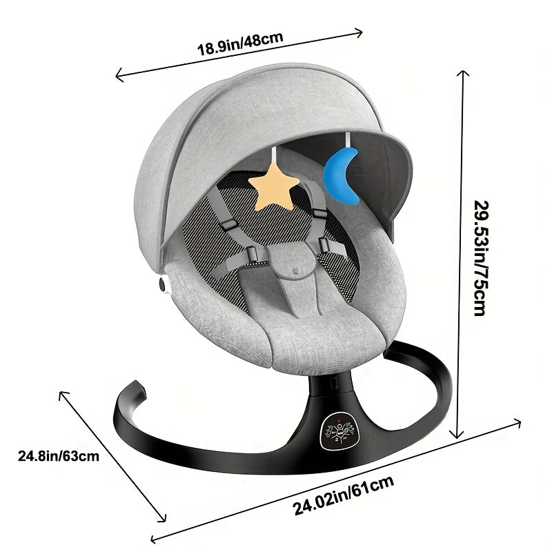 [5 Speeds Baby Rocking Chair] Adjustable 5 Speeds Baby Rocking Chair | with 10 Music, Easy to Clean, Portable Baby Swing, Baby Seat, Suitable for Indoor And Outdoor, Gift for Mother, Mother's Day Gifts - Loving Babies & Pets Shop