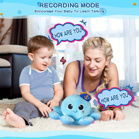 Baby Crawling Walking Plush Octopus Toy for Tummy Time and Music Development Gifts