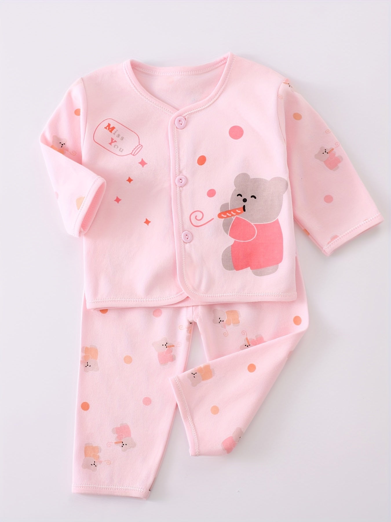 5pcs Newborn Set, Baby Autumn Pure Cotton Clothes, Cute Elephant Print, 0.0-9.84ft, with Clothes, Underwear, Hat, and Bandana Set, for Gift Giving, for Outdoor, Perfect for Outdoor