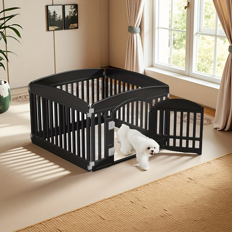 Portable Expandable Dog Pen with Non-Slip Bottom for Medium Dogs Indoor and Outdoor Use