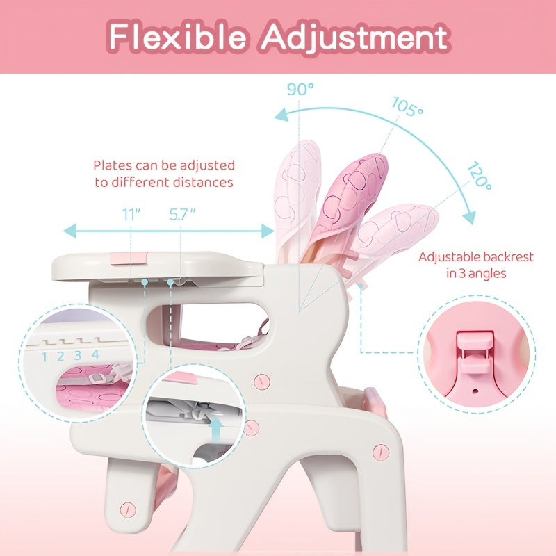 Children's Dining Chair 3-in-1 Multifunctional Baby Dining Chair Dining Chair Seat Convertible Play Seat Booster Toddler with Tray, As Halloween, Chrismas Gift