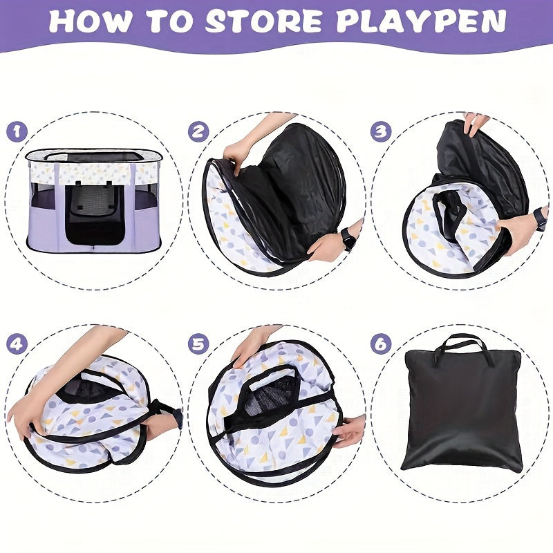 Versatile Large Portable Pet Playpen With Storage Bag For Dogs Cats And Small Animals
