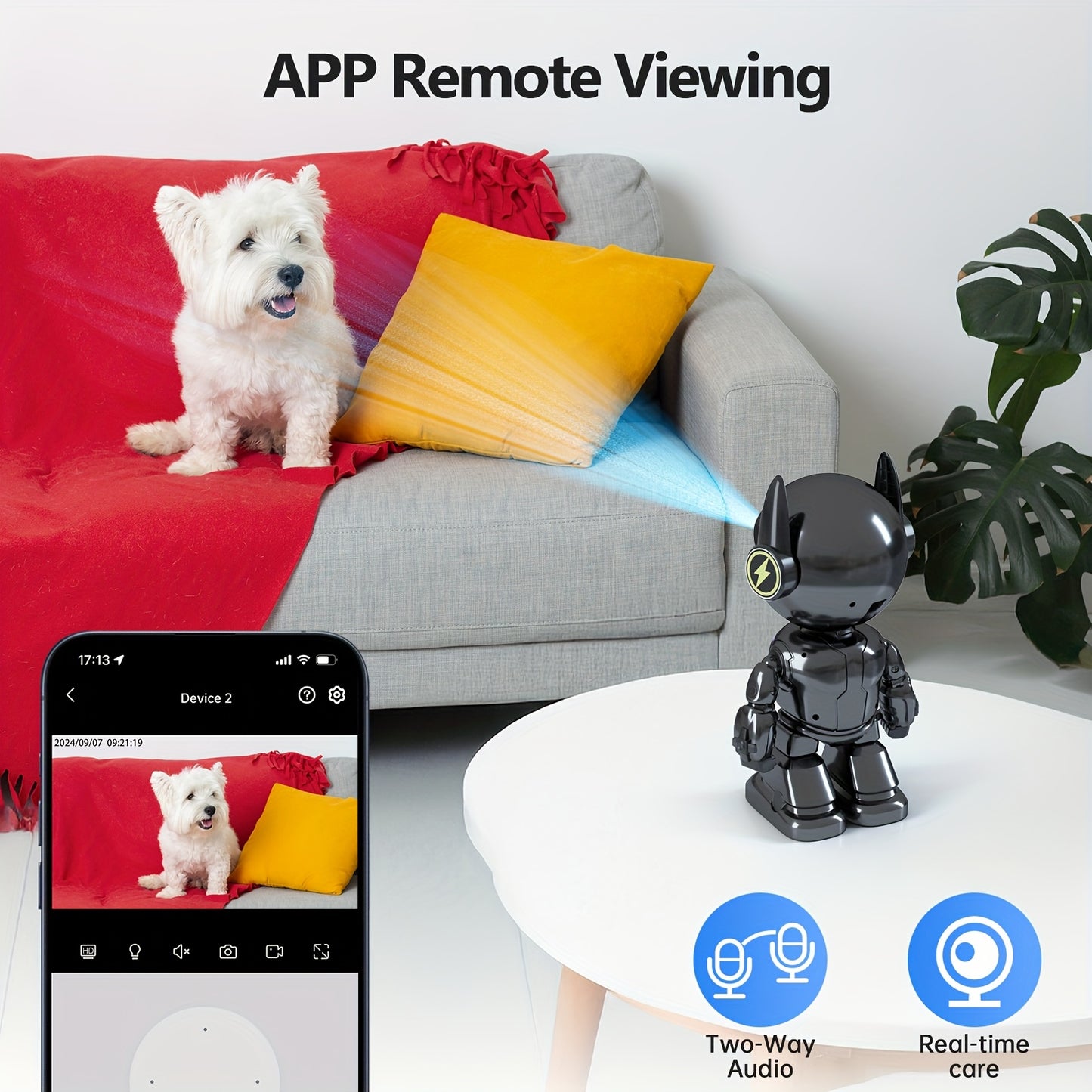 4MP HD Indoor Camera with 360 Degree Night Vision and Two Way Audio for Pets and Babies