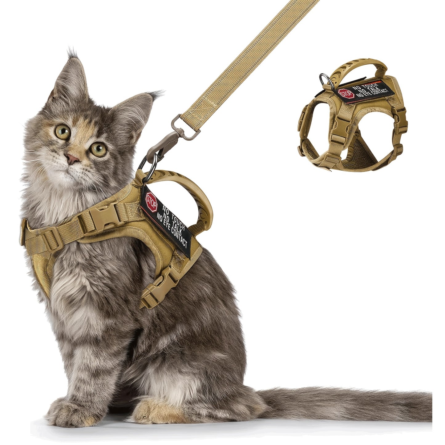 Adjustable Cat Outdoor Tactical Harness Air Mesh Escape Proof Reflective Vest for Fat Cats