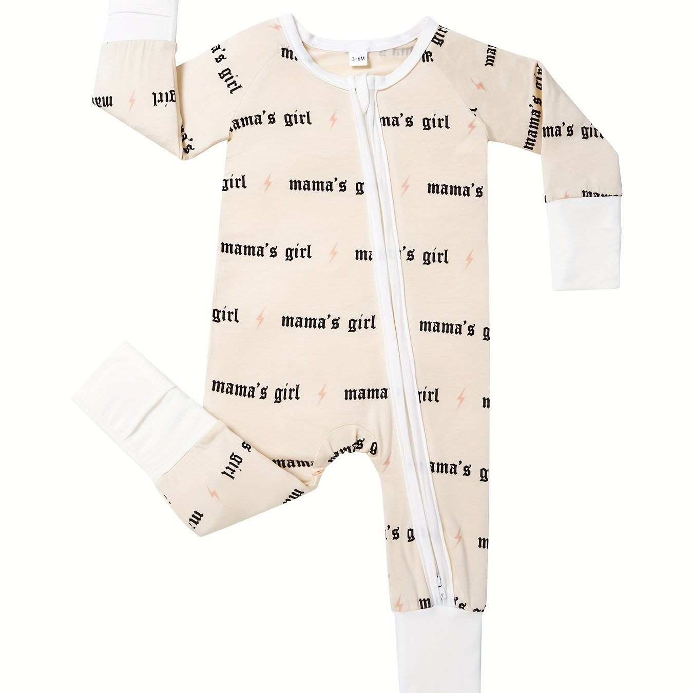 [Bamboo Casual Romper] Bamboo Fiber Long Sleeve Full Print Casual Romper, Baby's MAMA'S GIRL | Toddler & Infant Girl's Footie