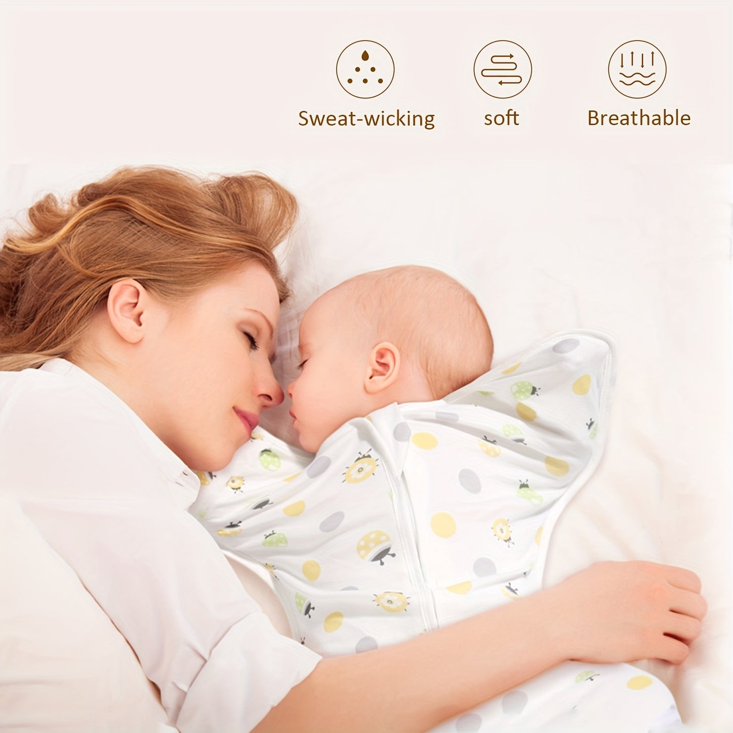 Set Of 2 Super Soft Newborn Sleeping Bags (Suitable for 0-6 Months) - Double Zipper, Breathable And Soft, Kids Wearable Blanket with Matching Hood, Suitable for Newborn Kids Girls, Great Newborn Gift