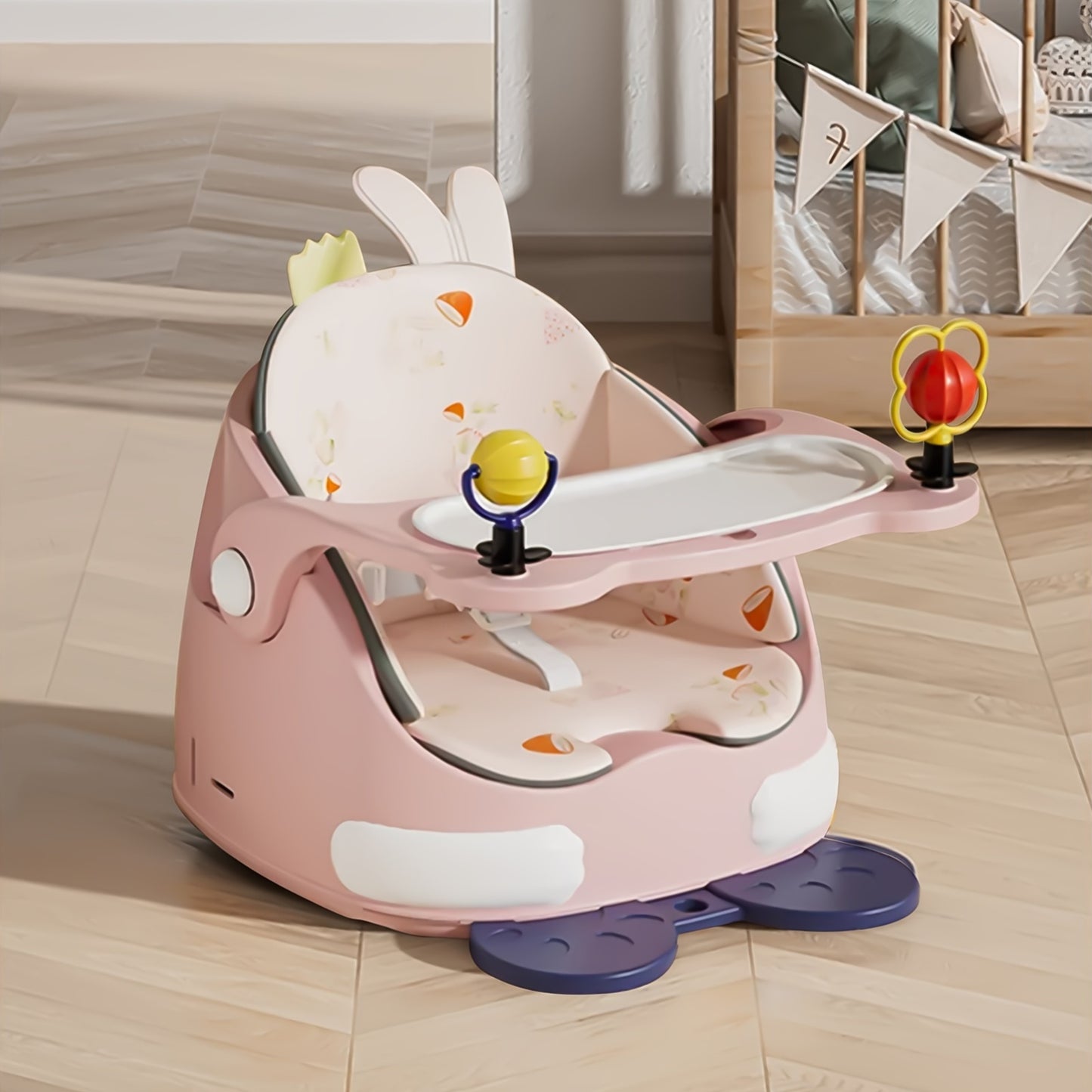 3 in 1 Portable Baby Inflatable Seat Toddler Chair with Activity and Feeding Functions