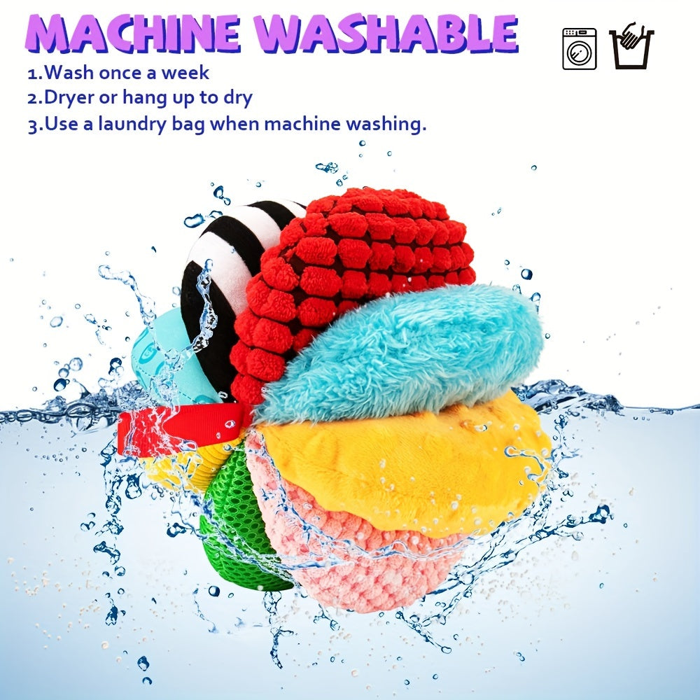 8-in-1 Rainbow Sensory Balls for Infants and Toddlers with Tactile Textures and Sounds