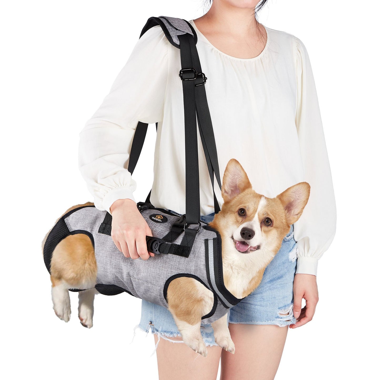 Ownpets S/M/L Size Dog Sling Harness, Outdoor Sling Bag for Spine Protection, Whole Body Support, Support Vest to Assist Aged Dogs Outdoor