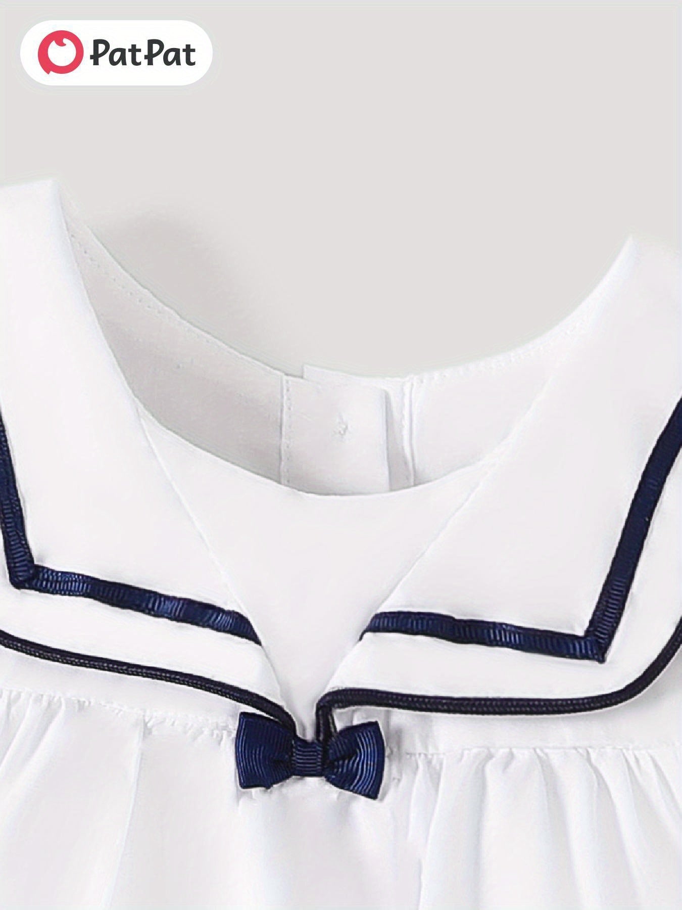 PatPat 2pcs Baby Girl Bow Decor Statement Collar Umbrella Print Sleeveless Top and Elasticized Shorts Set For Spring Summer, for Outdoor