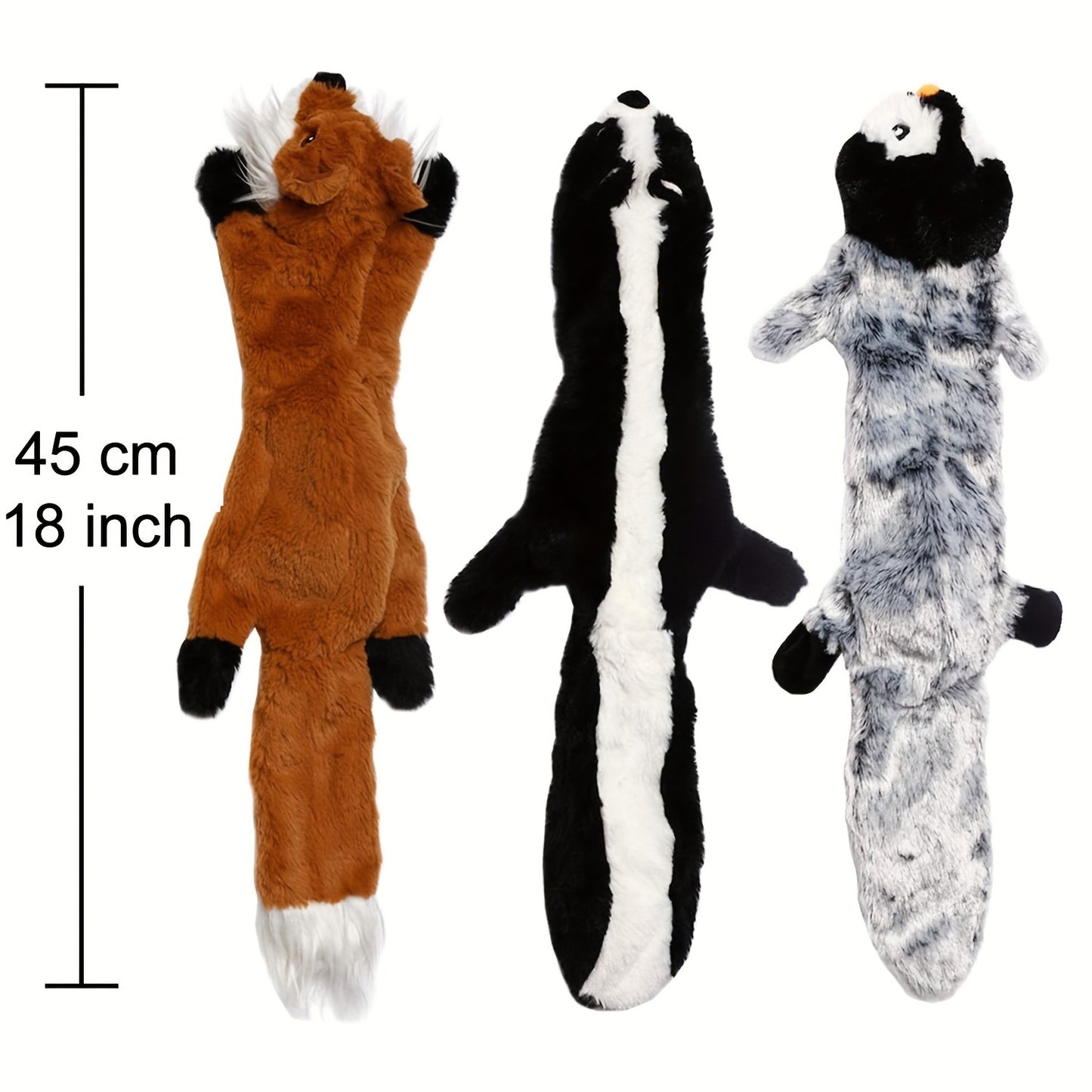 Deluxe Stuffingless Dog Toy Set With Squeakers for Medium Large Dogs 2 to 5 Pieces