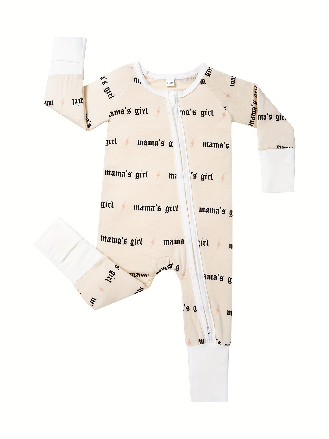 [Bamboo Casual Romper] Bamboo Fiber Long Sleeve Full Print Casual Romper, Baby's MAMA'S GIRL | Toddler & Infant Girl's Footie