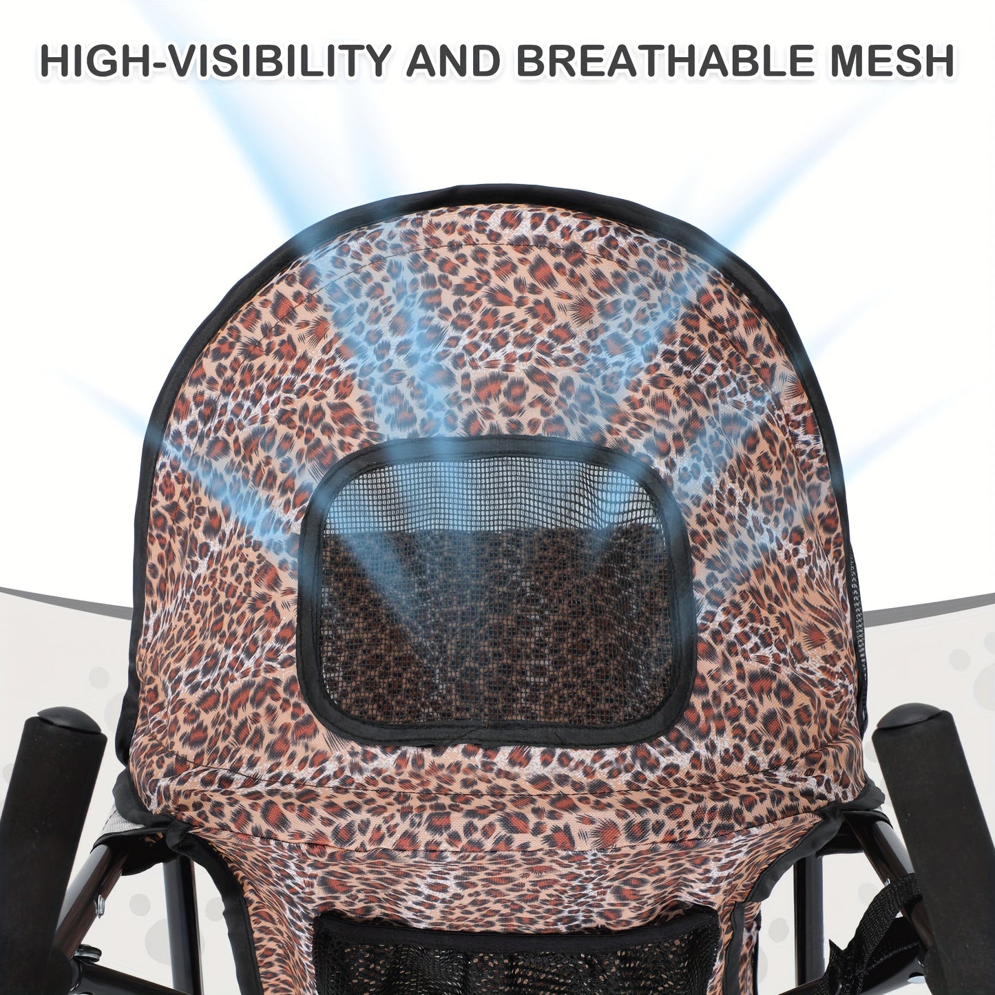 MoNiBloom 4-Wheel Pet Stroller for Small/Medium Dogs up to 22 lbs - Easy-Fold Jogger Stroller with Sun Cover, Breathable Mesh, Rear Storage Bag & Cushioned Pad - Durable Nylon Design for Outdoor Walks & Travel, Visible Mesh P