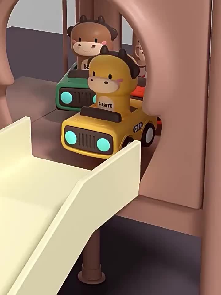 4 Sets Push to Go Inertia Animal Cars for Kids Ages 1 to 3 Interactive Toy Gift