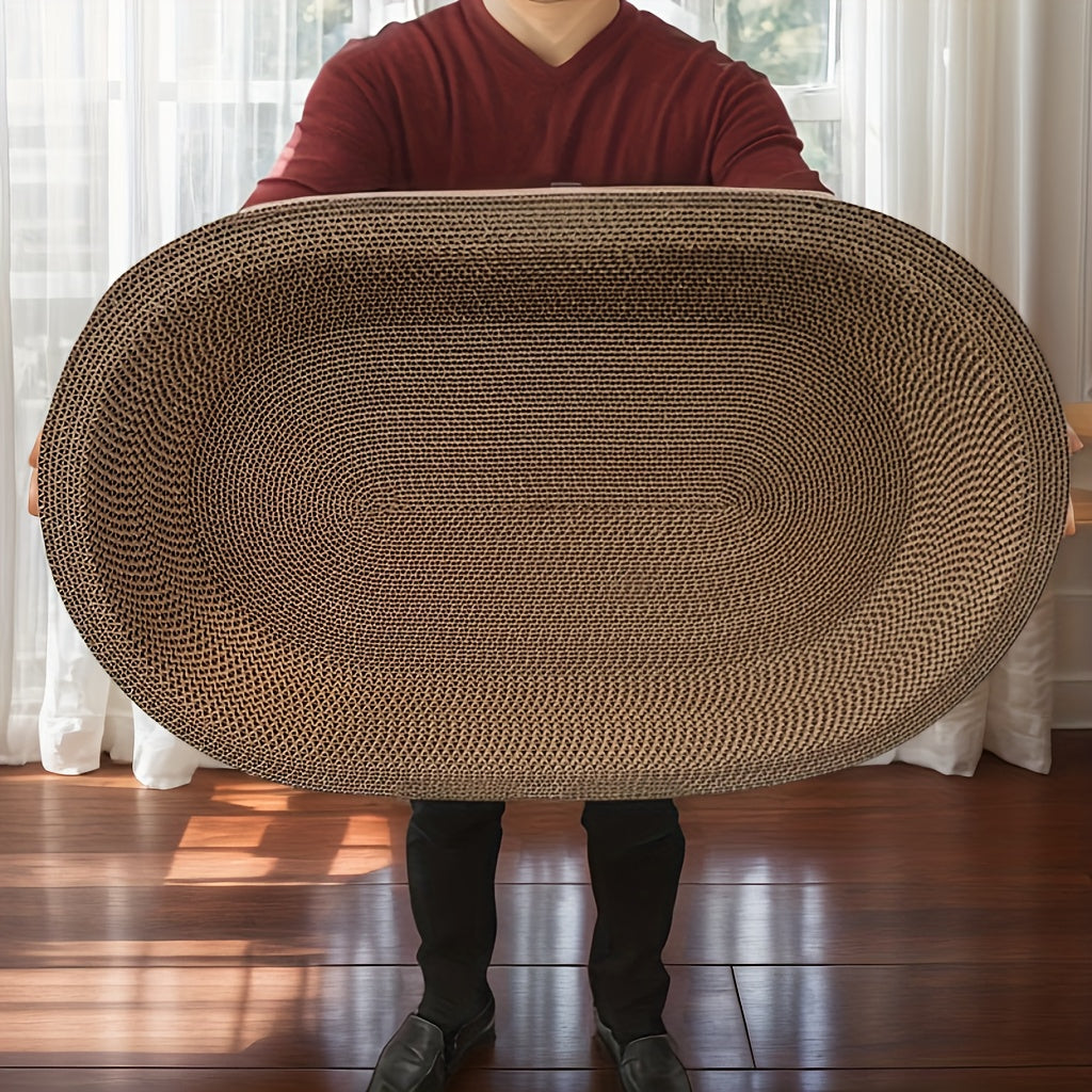 Durable Nest Shaped Cardboard Cat Scratching Pad for Claw Care and Furniture Protection