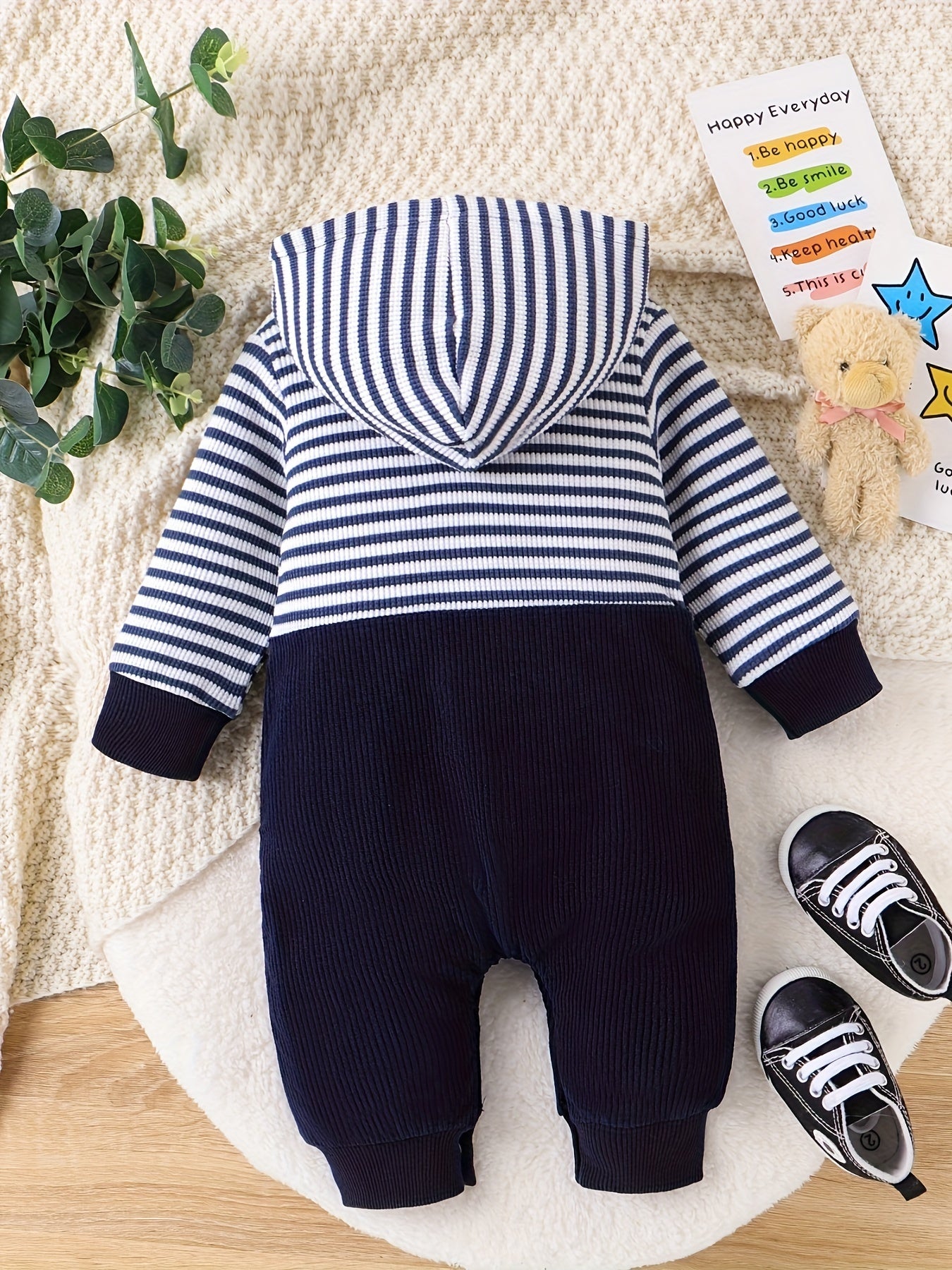 Baby Boy Long Sleeve Romper And Pocket Pants Set For 0 To 18 Months Winter Fall Outfit Cozy Cotton
