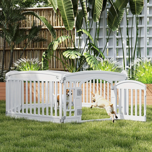 Portable Expandable Dog Pen with Non-Slip Bottom for Medium Dogs Indoor and Outdoor Use