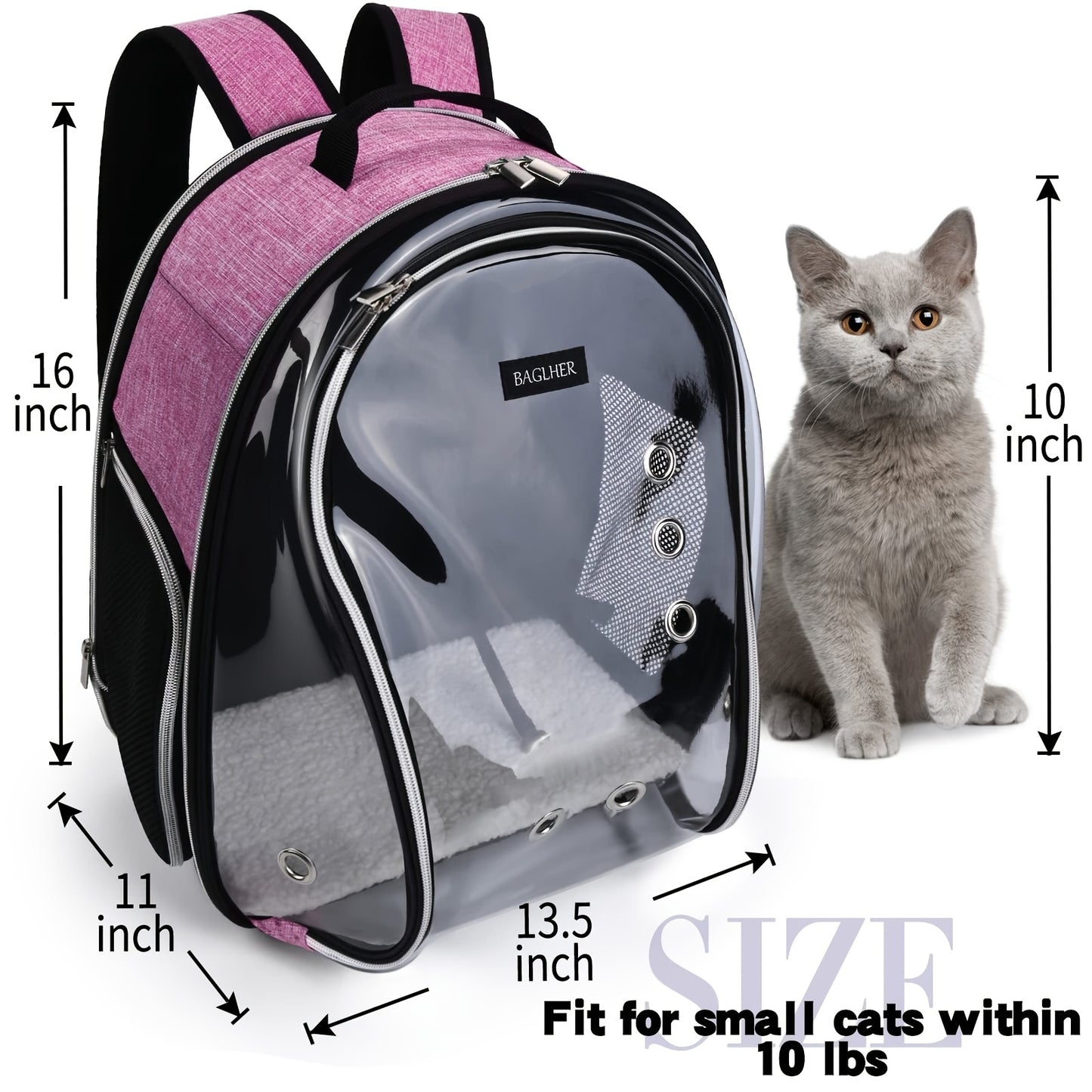 Airline Approved Pet Backpack Carrier Bubble Front Mesh