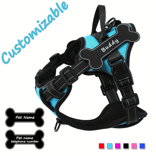 Personalized Dog Harness NO PULL Breathable Pet Harness Vest With Lovely Custom Patch Harness For Small Medium Large Dogs