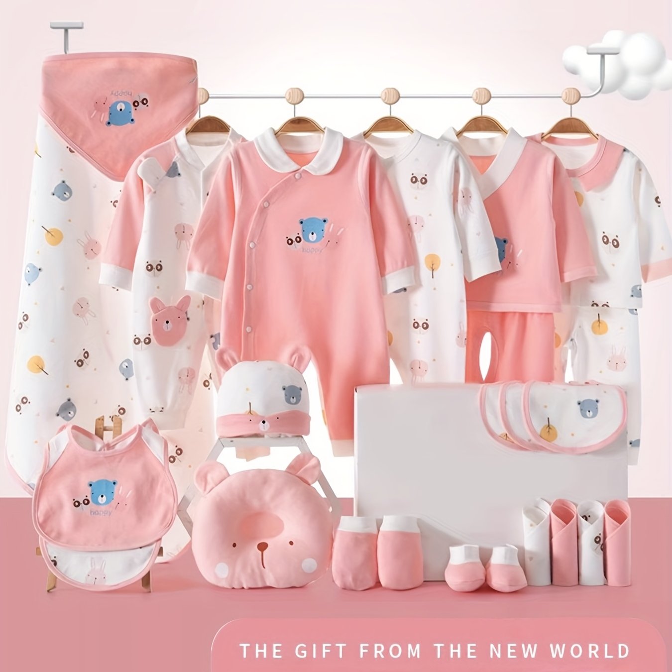 Newborn Baby Girl Clothes Set 0 3 Months 27 Pieces 5 Sets